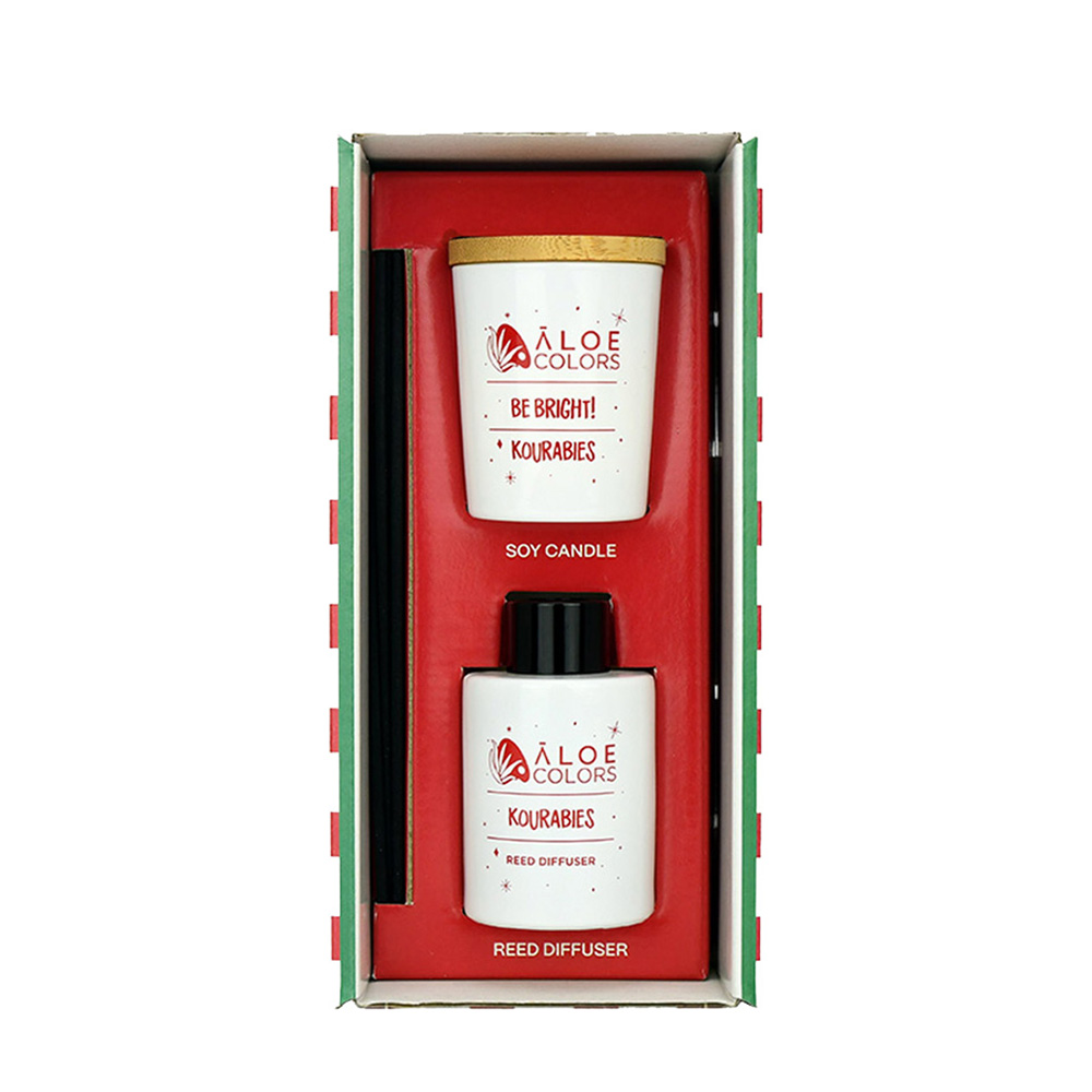 ALOE COLORS - PROMO PACK KOURABIES Candle - 150gr & Reed Diffuser - 125ml